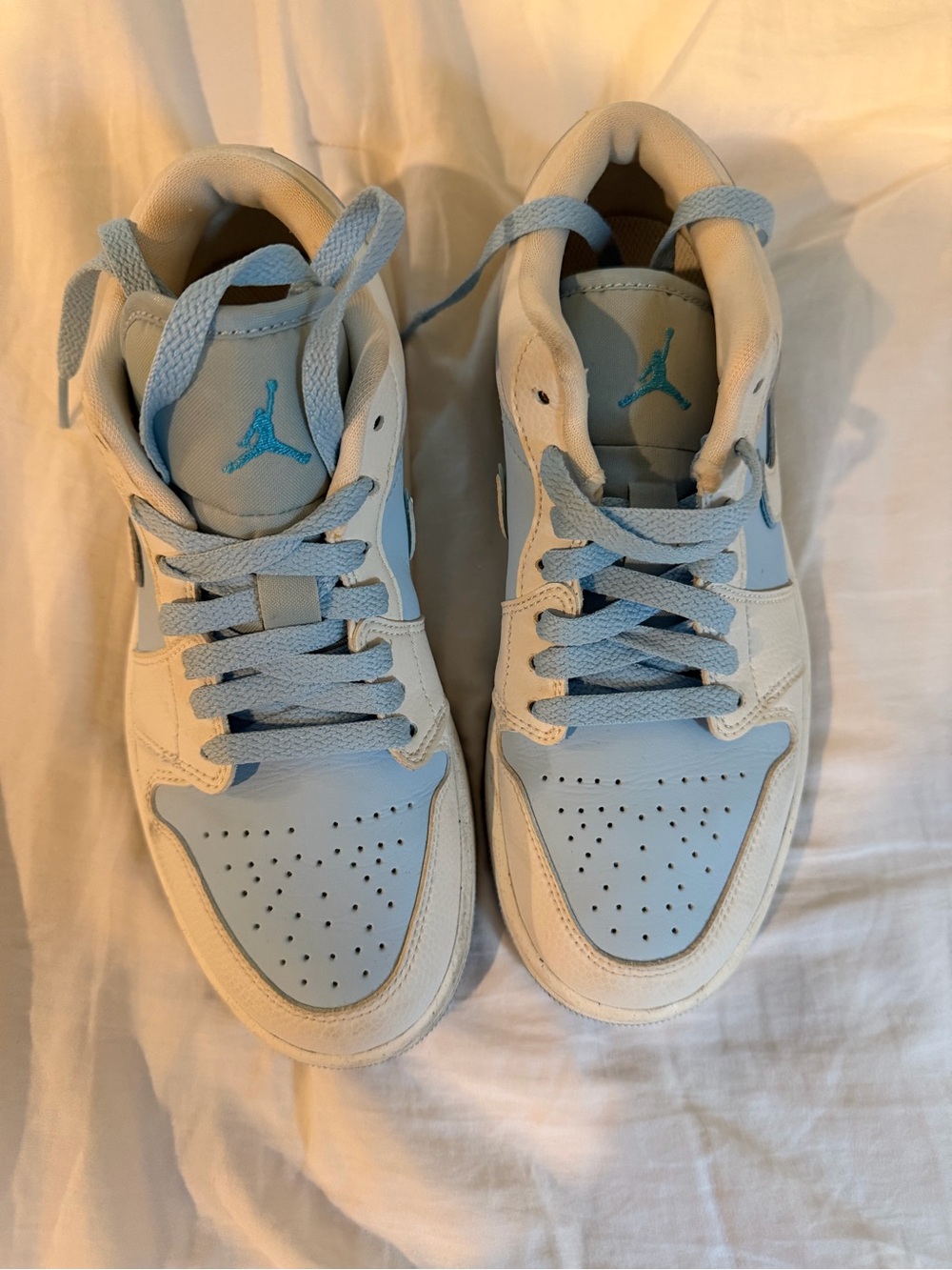 Nike Air Jordan Low Top Sneakers - Light Blue & White